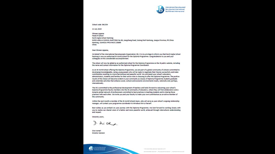 【喜讯】我校通过国际文凭组织授权，成为IB世界学校 - Happy News Our school is authorized by the International Baccalaureate Organization as an IB World